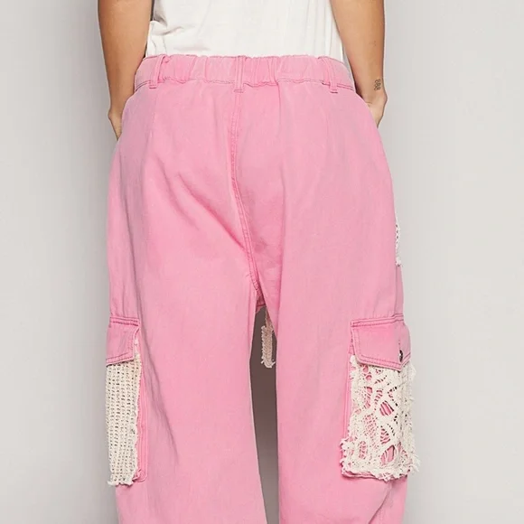 New POL Clothing Distressed Joggers Women’s Sweatpants Y2K Pink Overiszed Pants - Picture 12 of 12